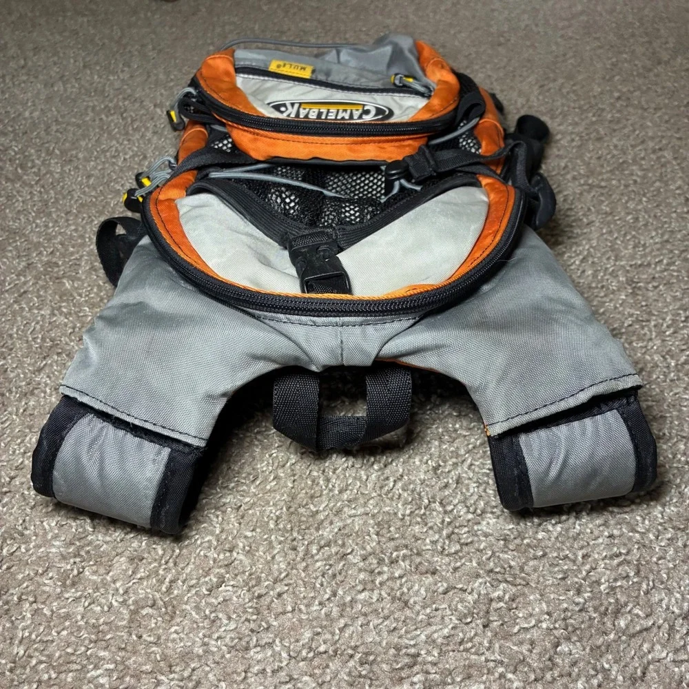 CamelBak MULE Hydration Pack Backpack No Bladder Orange Gray Hiking Camp Vintage
